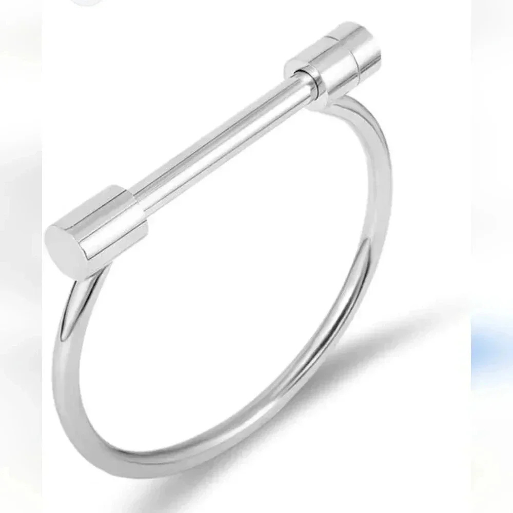 👗Bundle 5/$25👗 Silver stainless steel bar bangle bracelet - Picture 3 of 5
